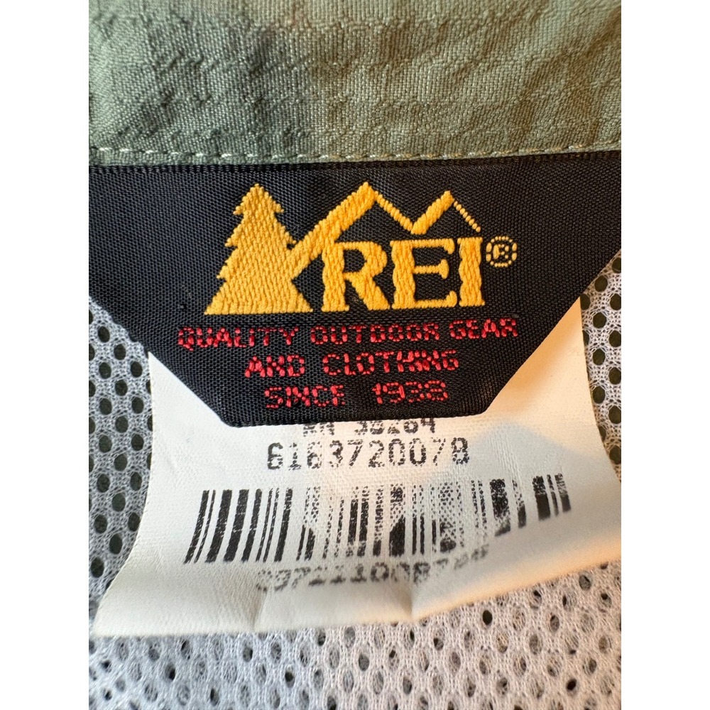 REI Mens Medium Green Short Sleeve Button Down Fishing Hiking Shirt Nylon Vented - Picture 4 of 6